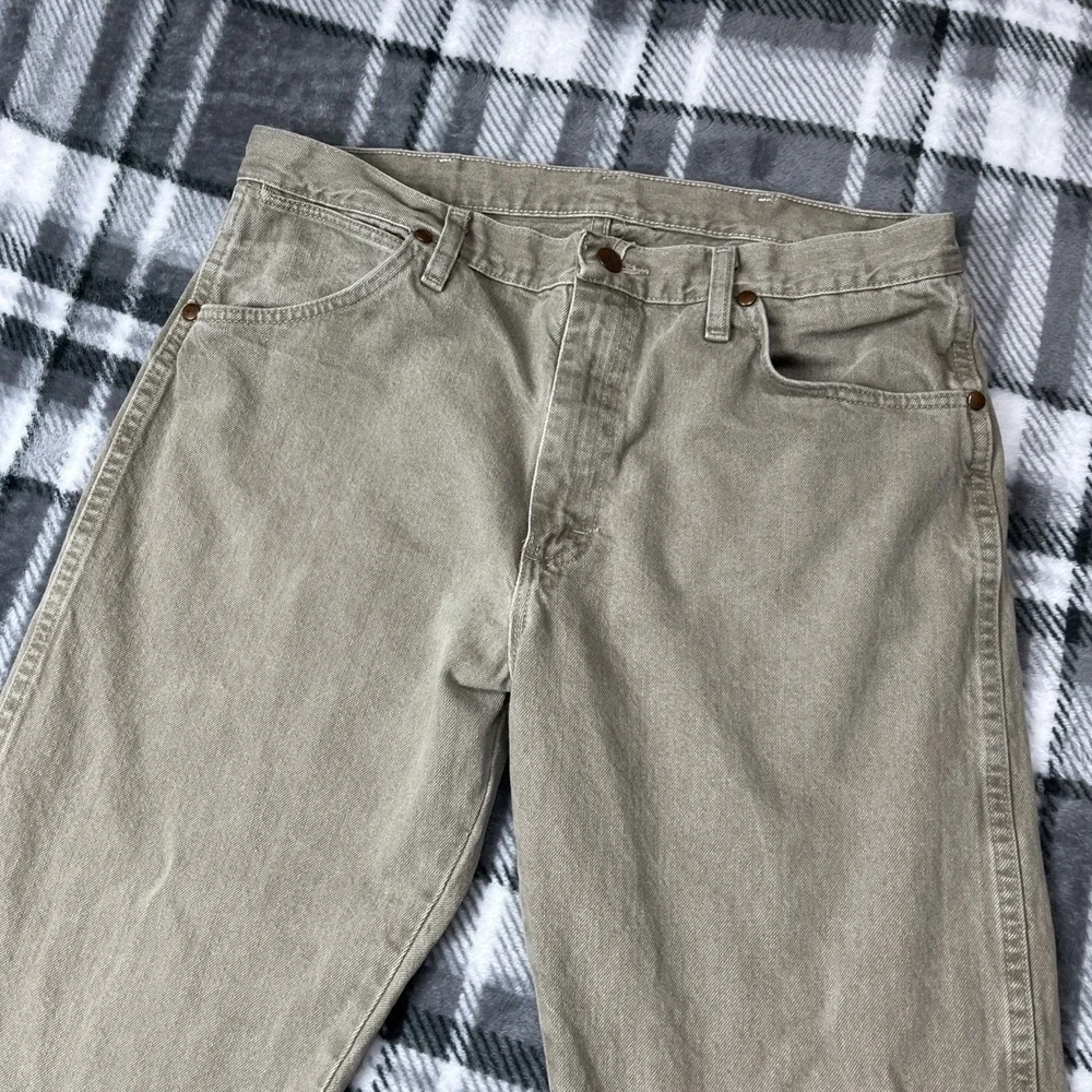 Wrangler‎ Jeans Mens 34x30 Beige 13MWZTD Cowboy Cut Straight Leg Vintage Western